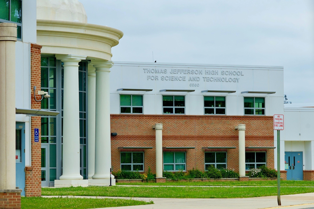 The exterior of Thomas Jefferson High School for Science and Technology in Alexandria, Va.