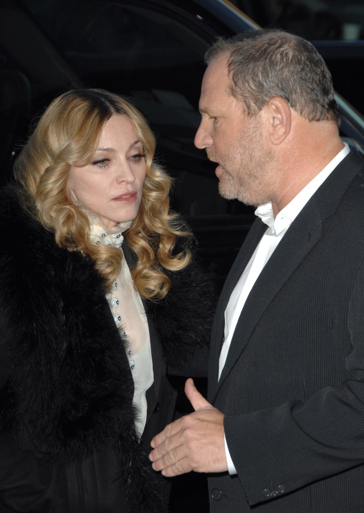 Madonna and Harvey Weinstein during "Arthur And The Invisibles" Special New York Screening Hosted by Madonna - Outside Arrivals at Tribeca Cinemas in New York City, New York, United States. 