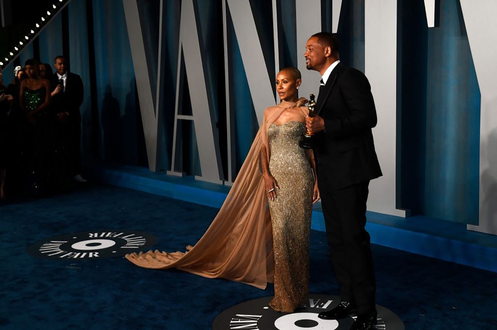 Will Smith and wife Jada Pinkett Smith attend the 2022 Vanity Fair Oscar Party following the slap. 
