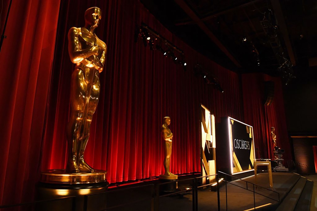 The stage is set for the 95th Academy Awards nominations announcement at the Samuel Goldwyn Theater in Beverly Hills, California, on January 24, 2023. 