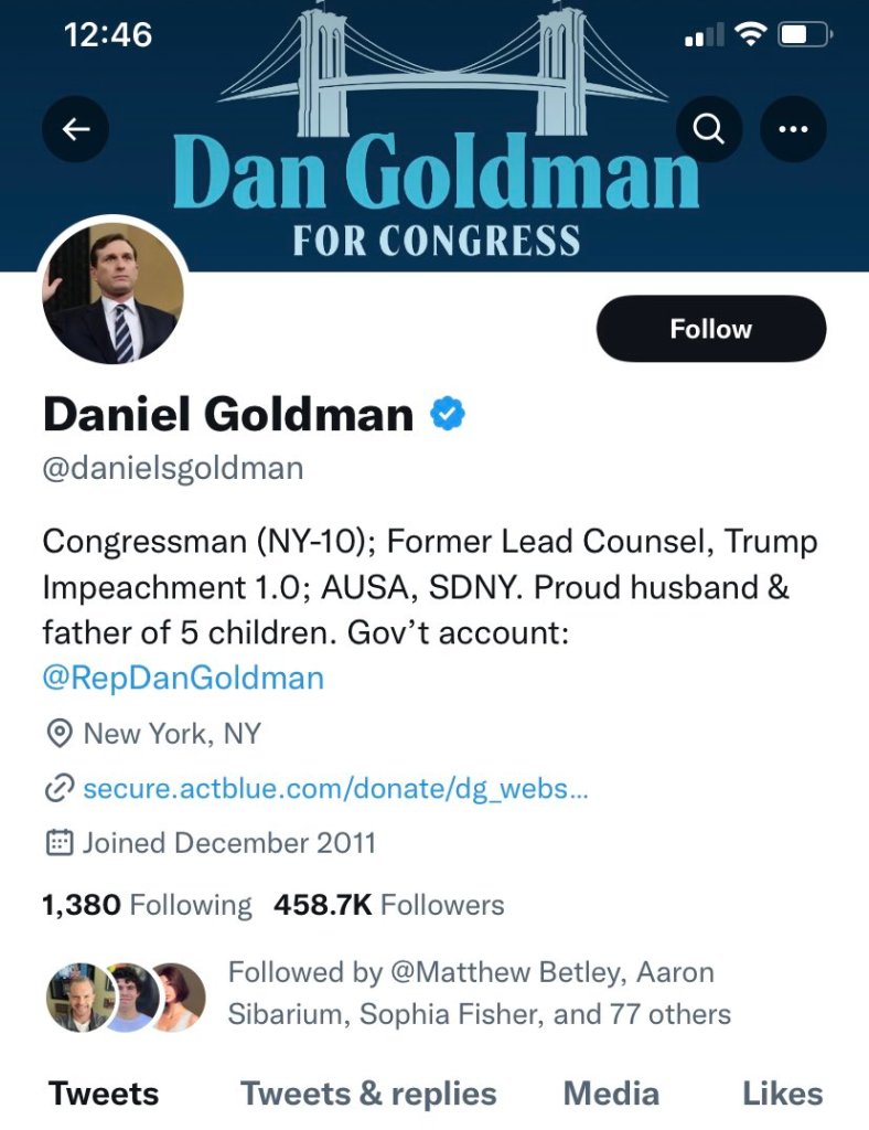 Rep. Daniel Goldman's campaign account. 