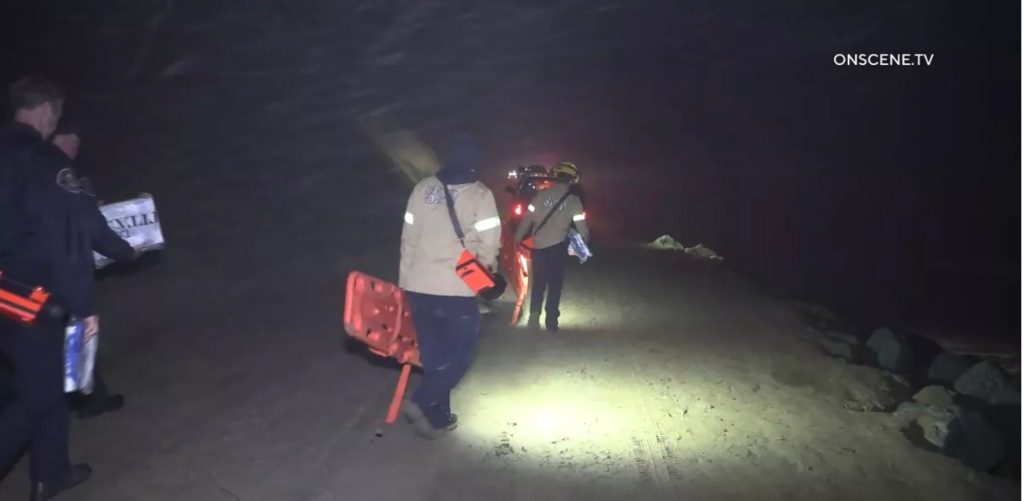 First responders on the beach.