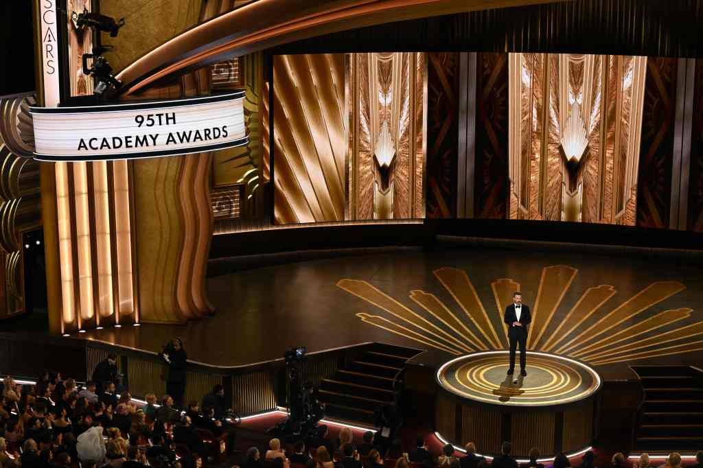 "If anyone in this theater commits an act of violence at any point during the show, you will be awarded the Oscar for Best Actor," Kimmel joked. 