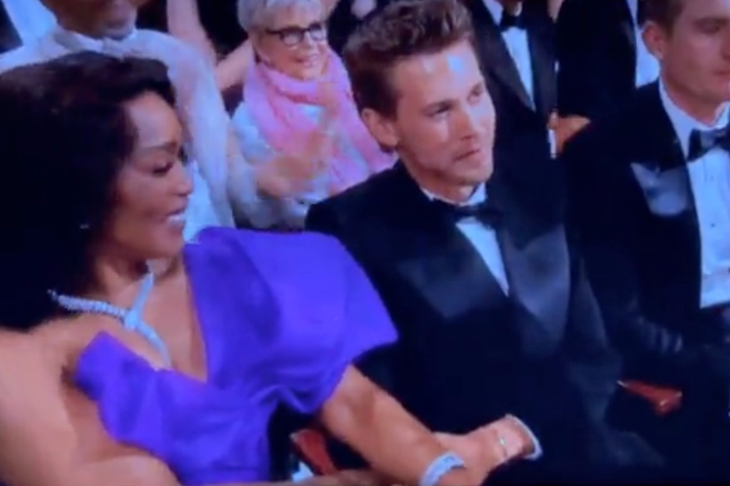 A video of actress Angela Bassett holding Austin Butler's hand at the 2023 Oscars has gone viral.

