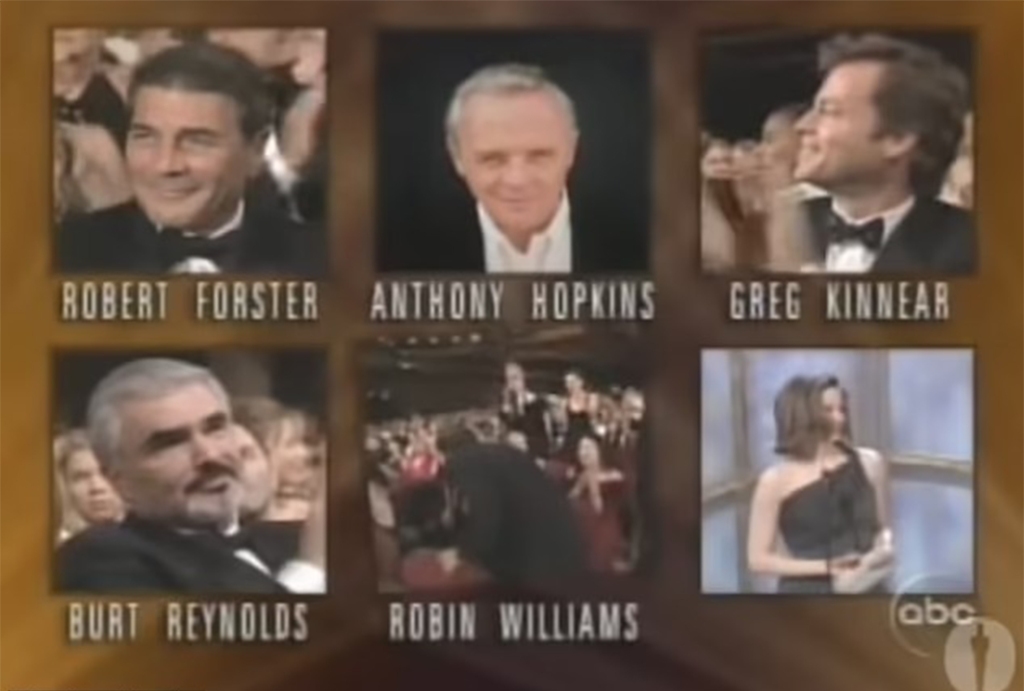 The 1998 ceremony had icons like Burt Reynolds and Anthony Hopkins competing with each other.