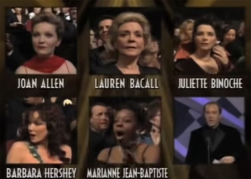 Joan Allen, Lauren Bacall and Barbara Hershey were among the stars who scored nods in 1997.