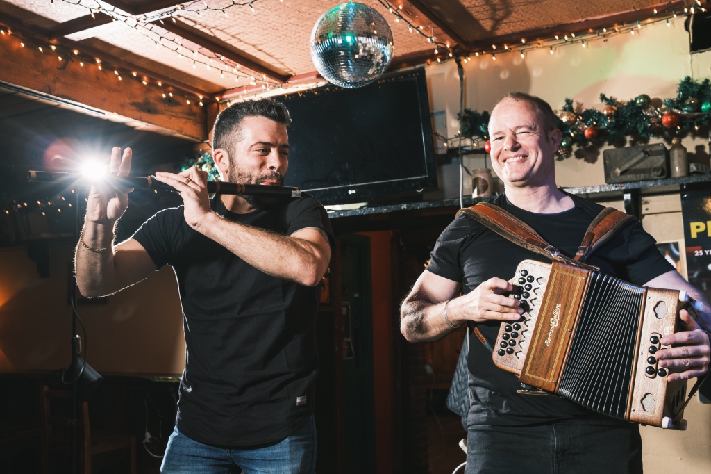 Sean Tierney and Gregory Grene of the Prodigals at Paddy Reilly's.