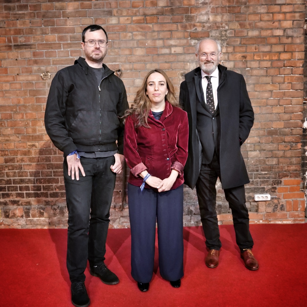 Gabriel and John Shipton with Julian Assange's wife, Stella.