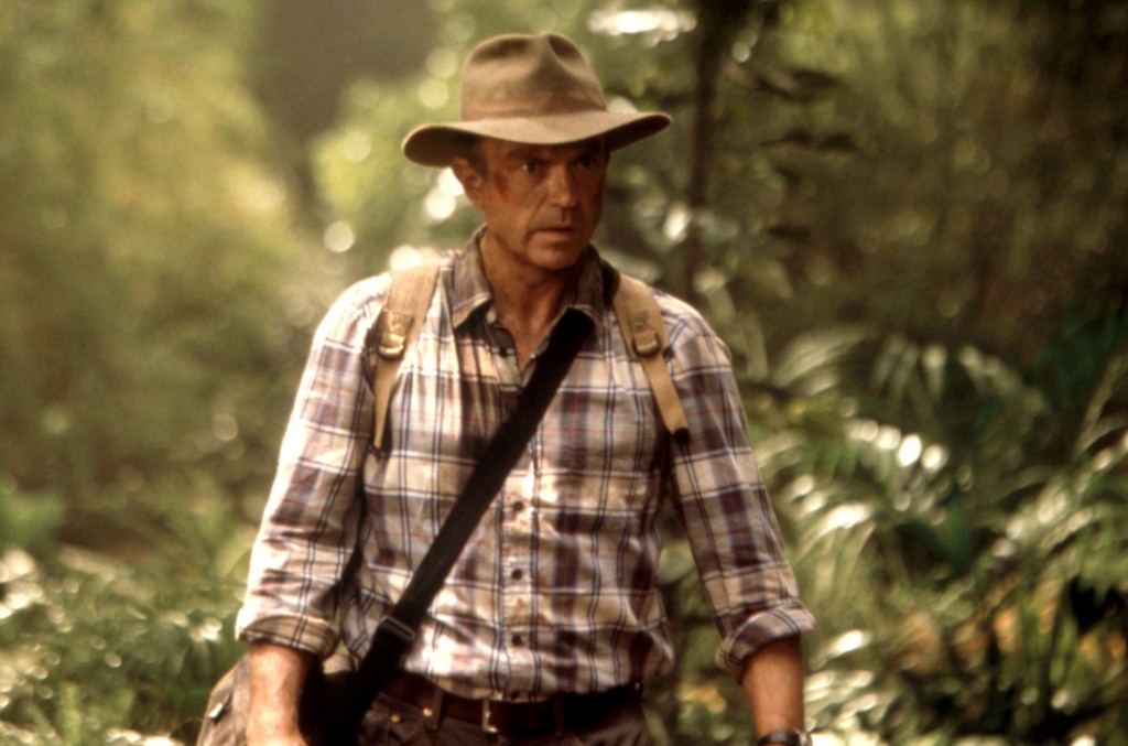 Neill in "Jurassic Park III" in 2001.