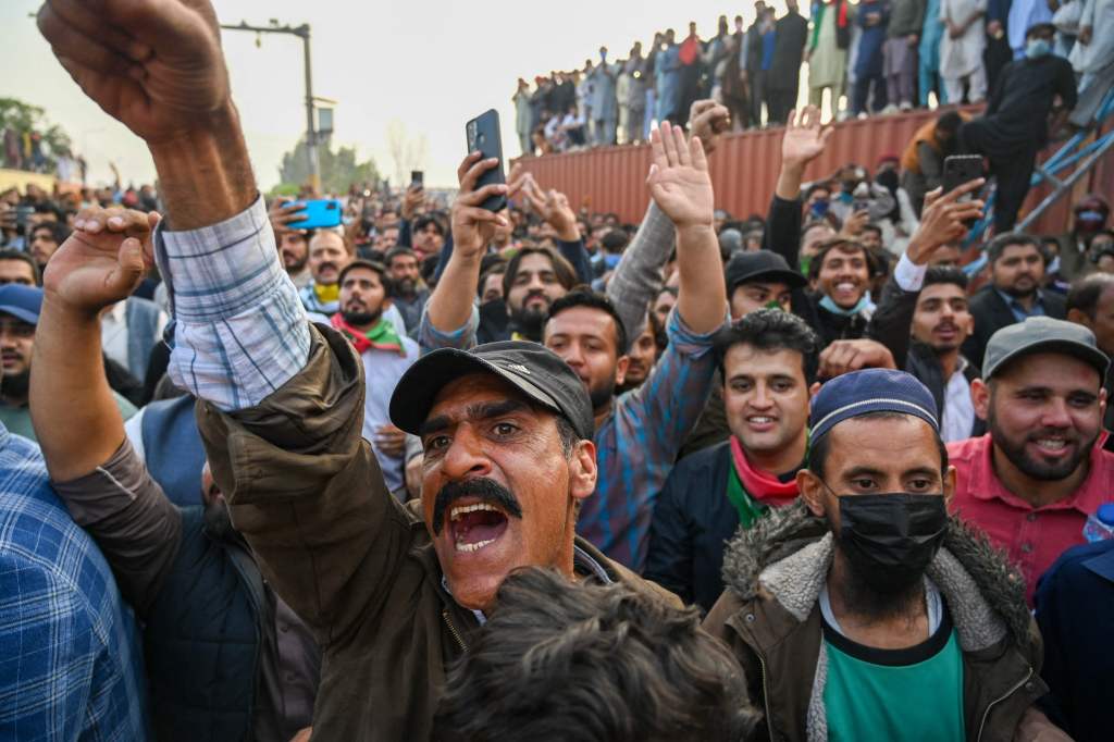 Khan's supporters clash with the police