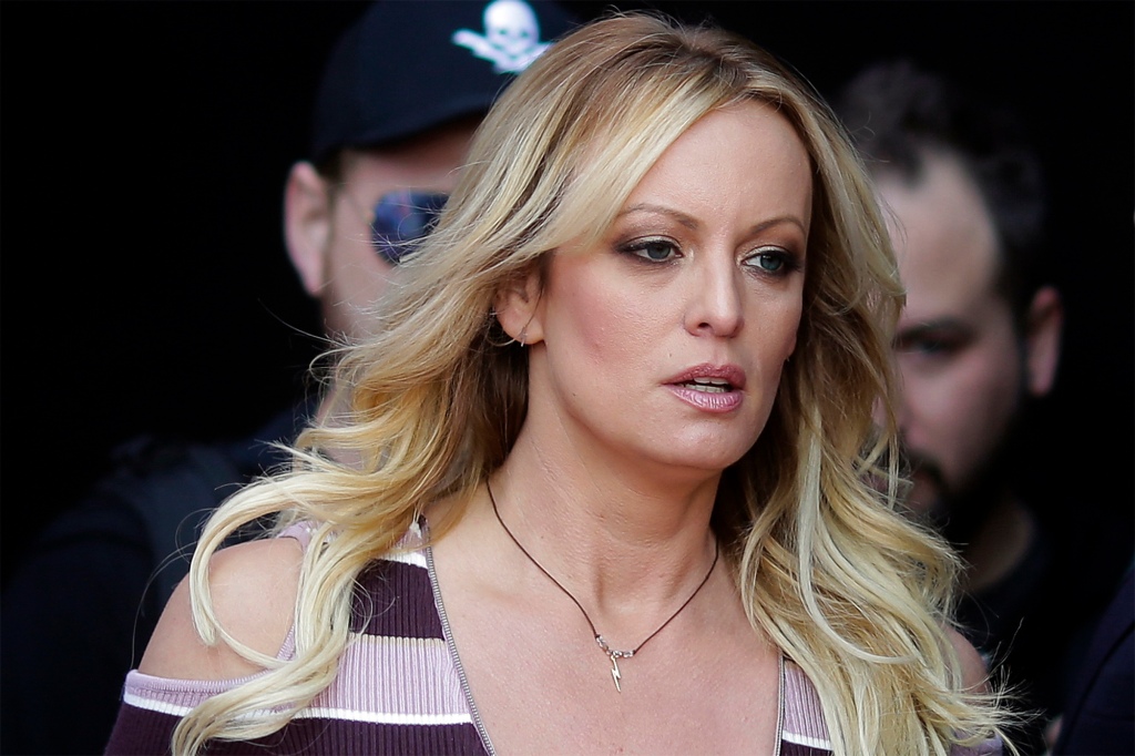 Stormy Daniels arrives for the opening of the adult entertainment fair Venus in Berlin, on Oct. 11, 2018.