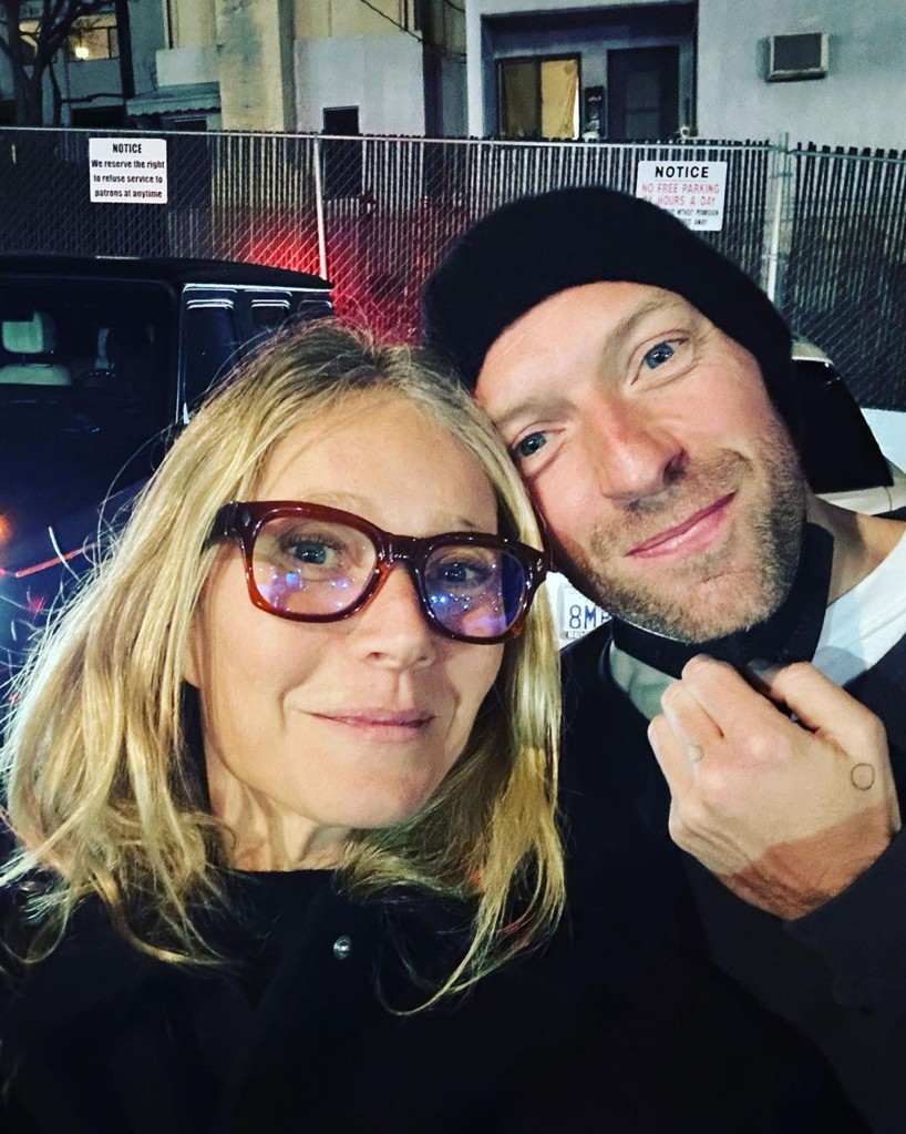 Apple’s father, Chris Martin (right), and Paltrow (right) divorced in 2016.  