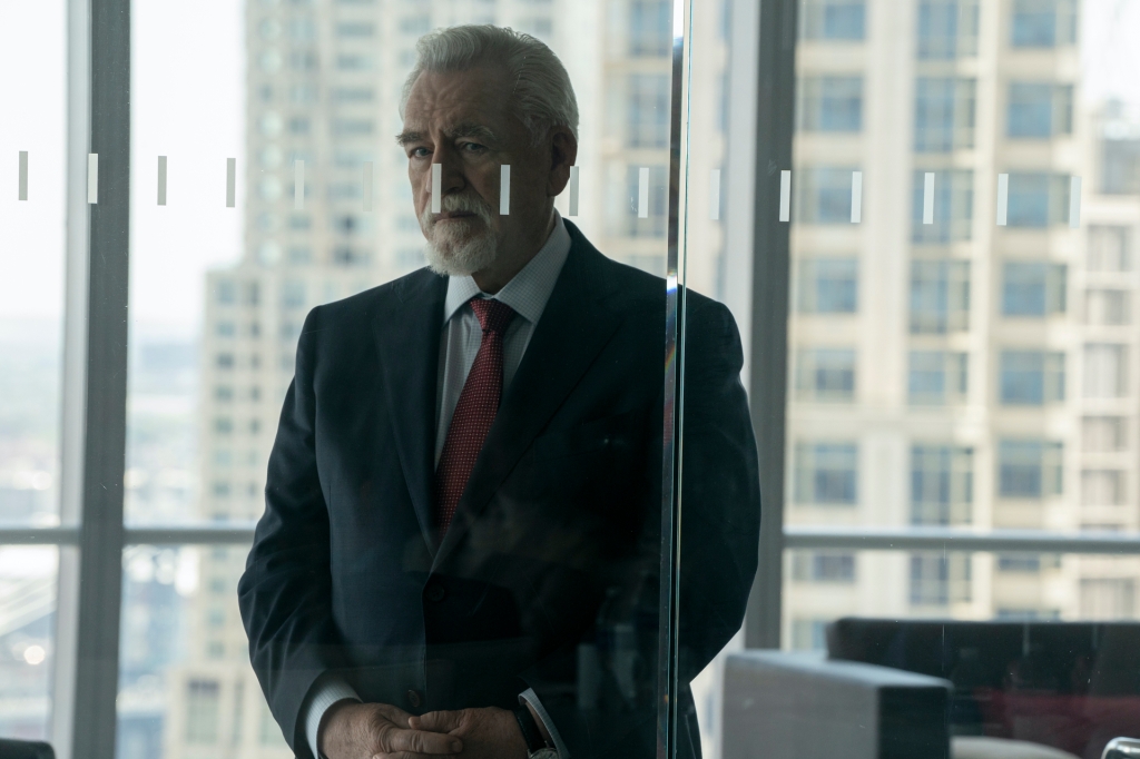 Logan Roy (Brian Cox) in "Succession" standing in an office. 