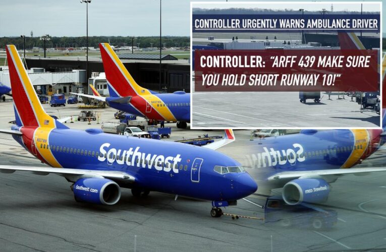 Southwest plane narrowly misses Baltimore airport ambulance