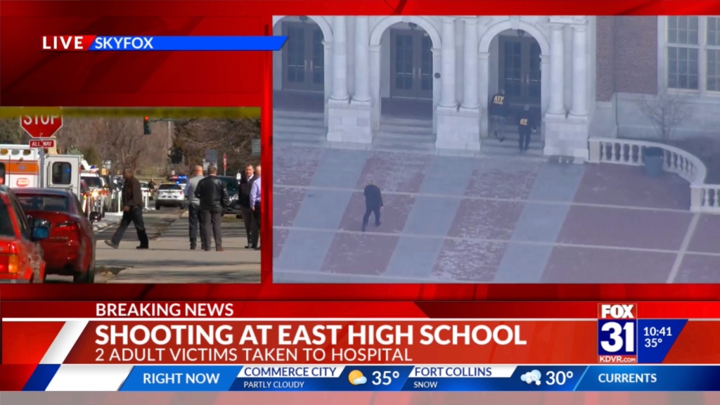 East High School in Denver was placed on lockdown after shooting. 