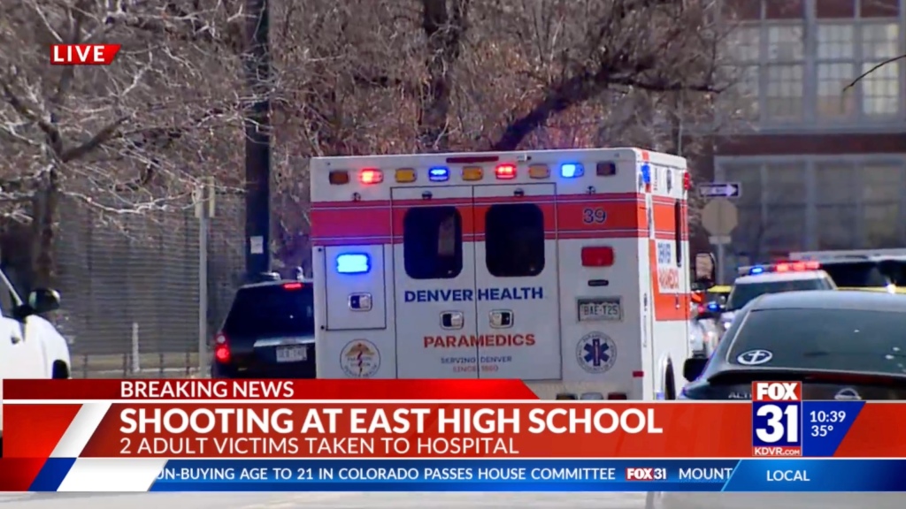 East High School in Denver was placed on lockdown after shooting. 
