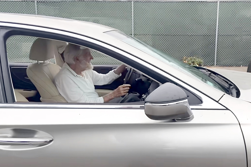 Dick Van Dyke in car