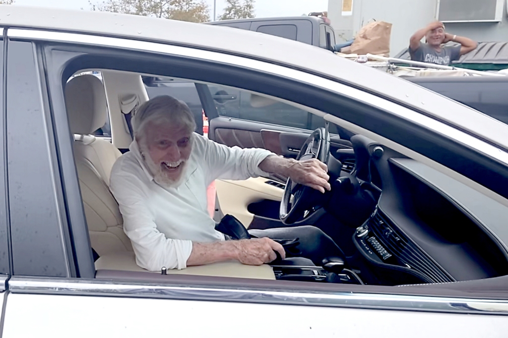 Dick Van Dyke driving car