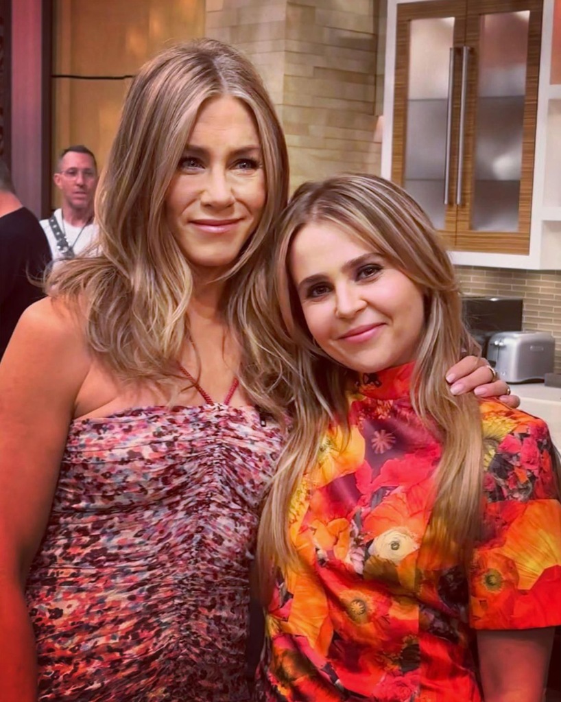 Aniston and Whitman first met on the set of "Friends" 27 years ago. They are pictured together on Wednesday. 