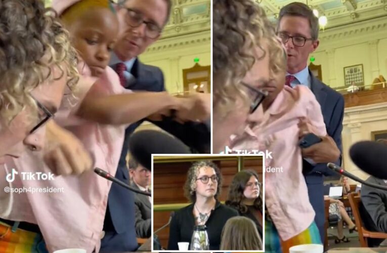 Activist wrestles with Texas official in drag show hearing