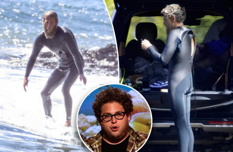 Jonah Hill spotted surfboarding during self-imposed hiatus
