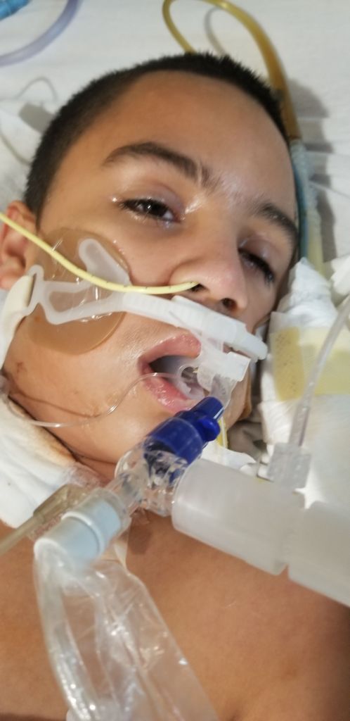Lynda Amos said her “straight-A” son Zach Corona, 13, has been brain damaged after school bullies forced him to smoke the laced vape.