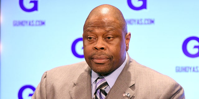 NBA Hall of Famer and former Georgetown Hoyas player Patrick Ewing is introduced as Georgetown's new head basketball coach at John Thompson Jr. Athletic Center April 5, 2017, in Washington, D.C.