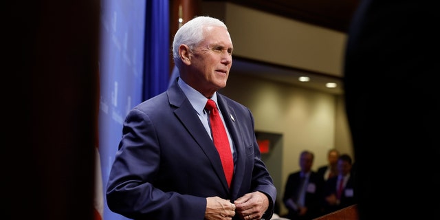 Former Vice President Mike Pence speaks during an event to promote his new book at the conservative Heritage Foundation think tank on October 19, 2022.