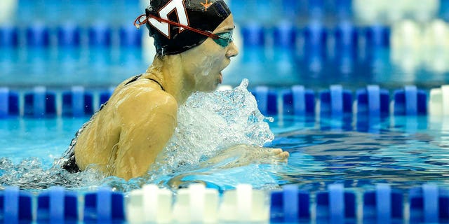 Reka Gyorgy competes in the Women's 400m individual medley during the Toyota U.S. Open Championships at the Greensboro Aquatic Center on Nov. 13, 2020 in Greensboro, North Carolina.