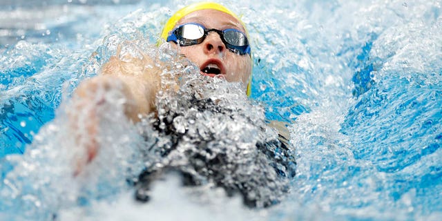 Summer McIntosh competes in the Women's 200m Backstroke Heat during the Toyota U.S. Open at Greensboro Aquatic Center on Dec. 3, 2022 in Greensboro, North Carolina.