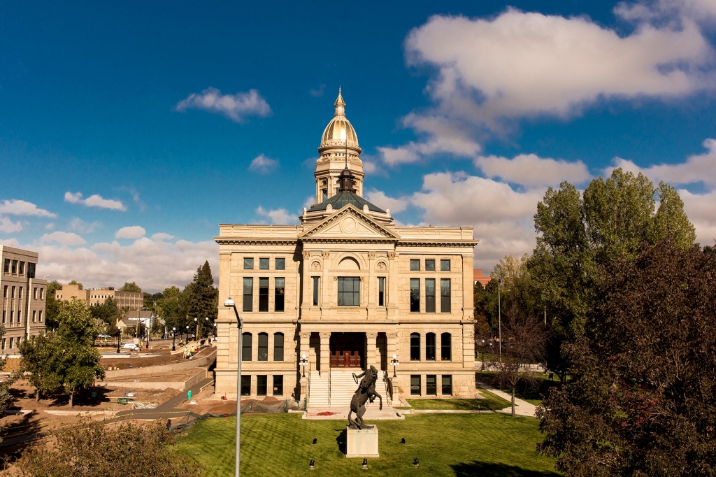 The Wyoming State Capitol building in Casper, Wyoming.