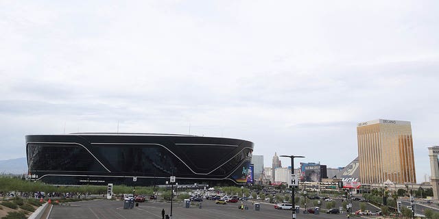 LAS VEGAS, NV - JULY 23:  A general view of Allegiant Stadium during the preseason friendly match between Real Madrid and Barcelona at Allegiant Stadium on July 23, 2022 in Las Vegas, Nevada.