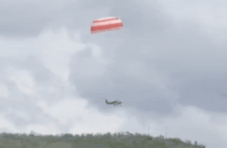 Dramatic video shows entire plane being saved by parachute