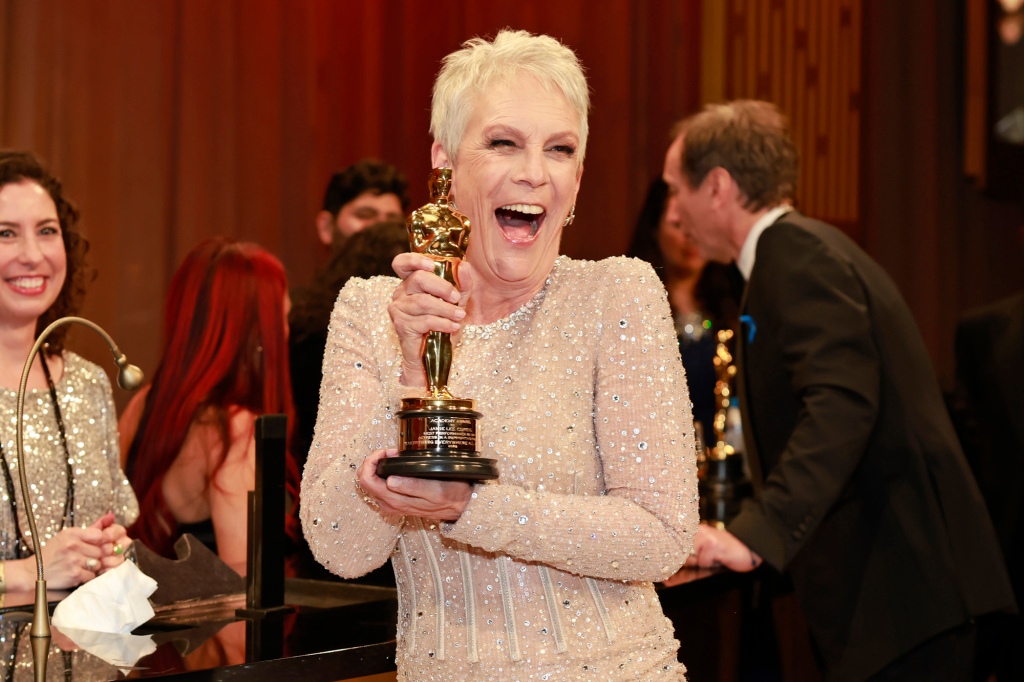 Jamie Lee Curtis, winner of the Best Supporting Actress award for "Everything Everywhere All at Once," attends the Governors Ball during the 95th Annual Academy Awards at Dolby Theatre on March 12, 2023