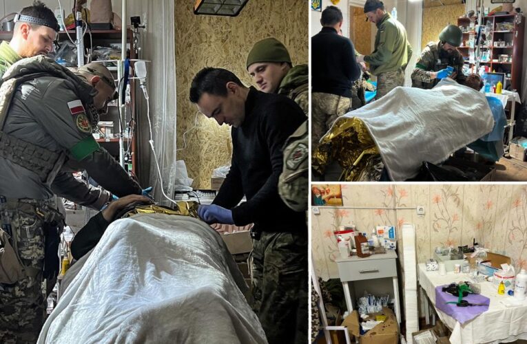 Ukrainian soldiers pour into makeshift hospital near Bakhmut