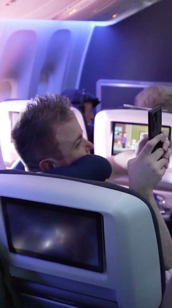 Passengers had their phones out to record the rare moment.
