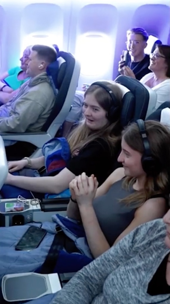 Passengers on the flight from London to Los Angeles got quite a surprise.
