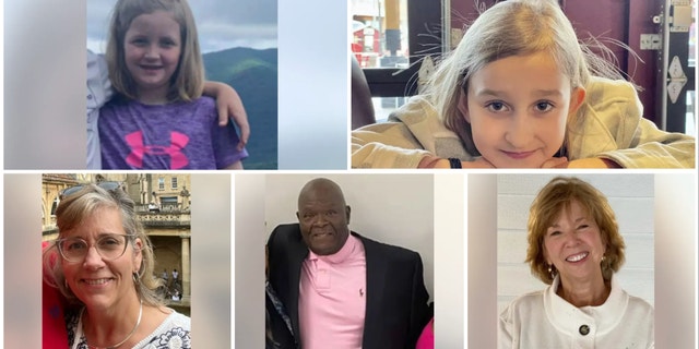 Hallie Scruggs, 9; Evelyn Dieckhaus, 9; William Kinney, 9; Katherine Koonce, 60; Mike Hill, 61; Cynthia Peak, 61. 