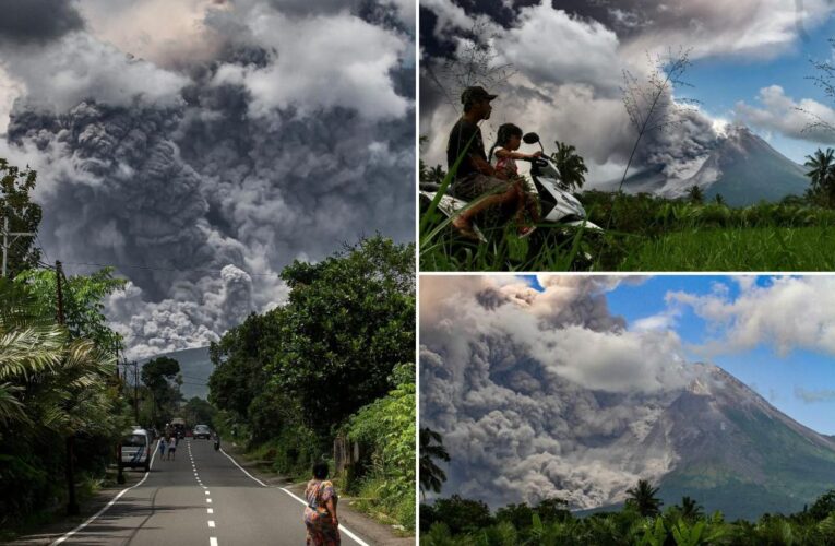 Indonesia’s Merapi volcano erupts, spews hot cloud
