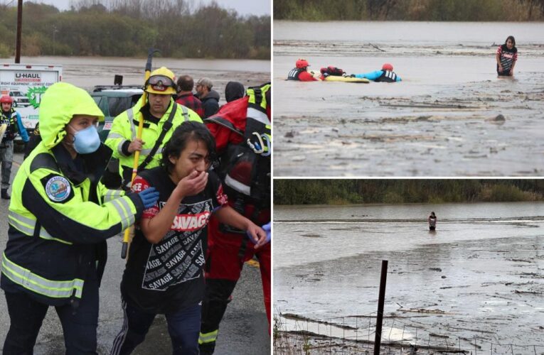 California teen saved from top of car in 8 feet of water