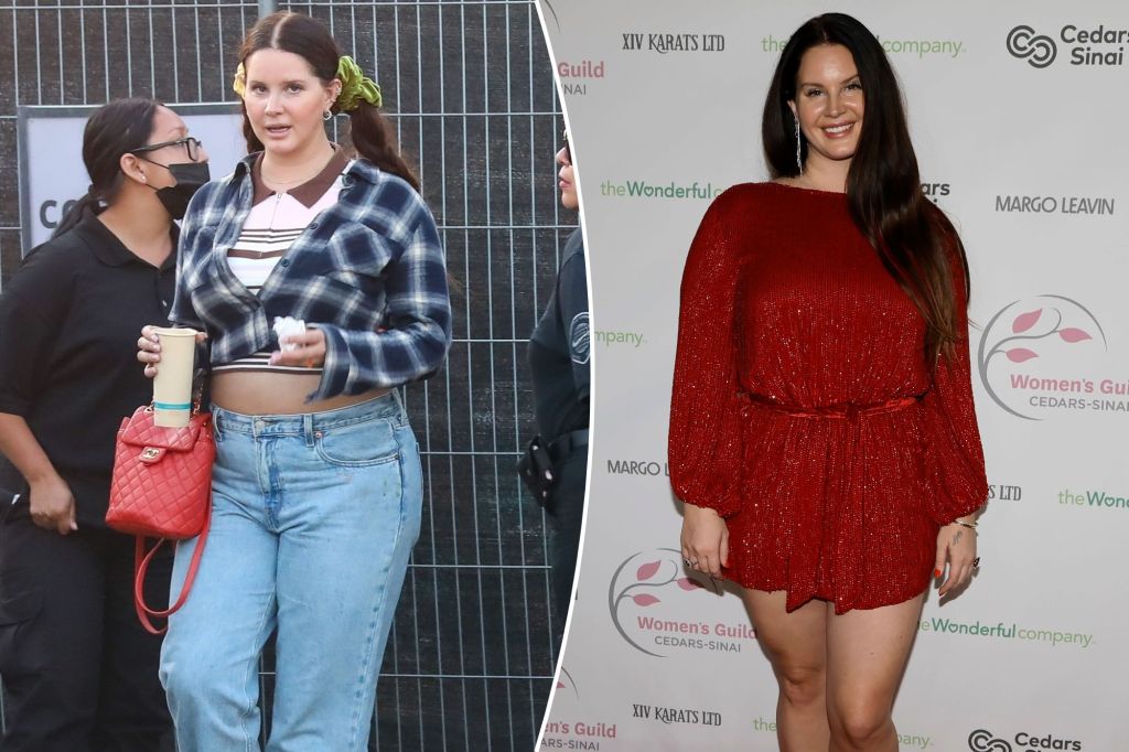 Lana Del Rey pictured in September (left) and November 2022.