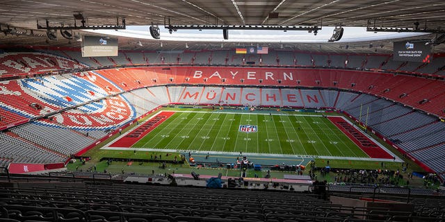 A general view inside the stadium prior to the NFL match between Seattle Seahawks and Tampa Bay Buccaneers at Allianz Arena on November 13, 2022, in Munich, Germany. 