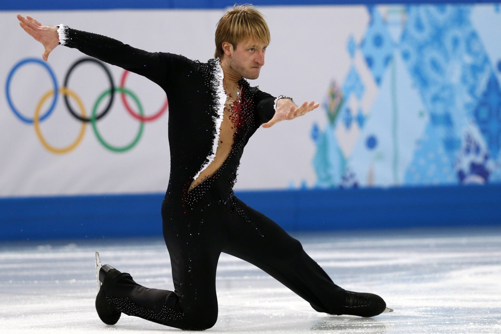 Russia's Yevgeny Plushenko performs in the Men's Figure Skating Team Short Program at the Iceberg Skating Palace during the Sochi Winter Olympics on February 6, 2014.     AFP PHOTO / ADRIAN DENNISADRIAN DENNIS/AFP/Getty Images