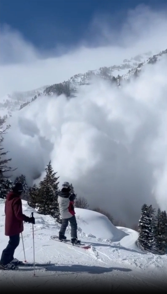 The initial avalanche occurred naturally, as no people were in its dangerous pathway. 