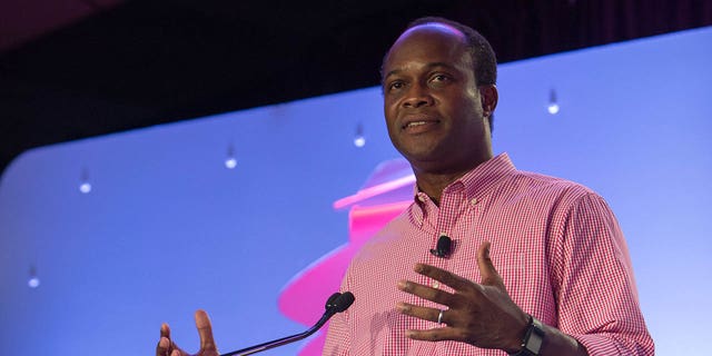 ESPN Senior VP Rob King speaks to the audience during the espnW Summit 2015 at St. Regis Monarch Resort on October 15, 2015 in Dana Point, California. 