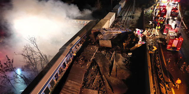 The collision between a freight and passenger train occurred near Tempe, some 235 miles north of Athens, and resulted in the derailment of several train cars.