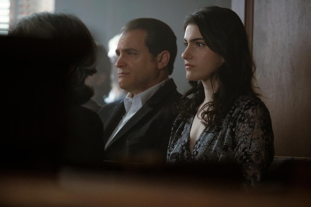 Jimmy Baxter (Michael Stuhlbarg) and his daughter, Fia (Lilly Kay) watch the trial of Eugene Jones.