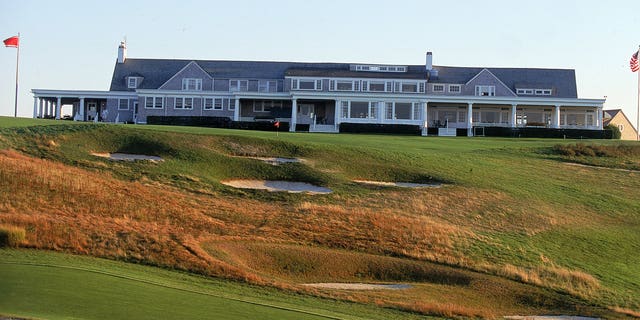 A general view of the Club House from the 9th Hole taken at Shinneock Hills Golf Course in Southampton, New York.