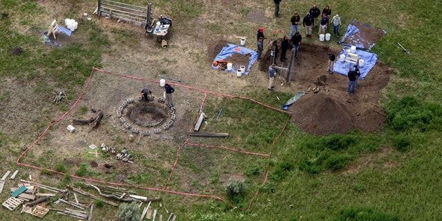 Investigators search for human remains at Chad Daybell's residence in Salem, Idaho, on June 9, 2020.