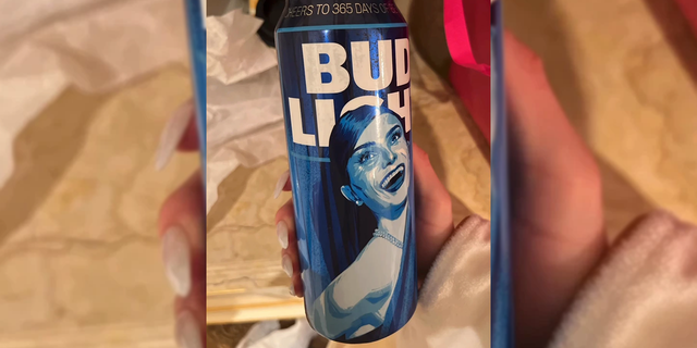 A commemorative Bud Light can that features TikTok influencer Dylan Mulvaney.